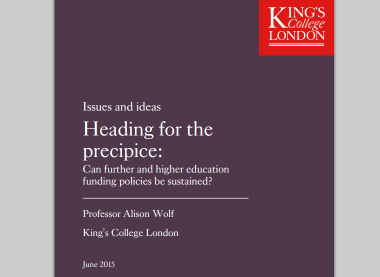 Heading for the precipice: can further and higher education funding policies be sustained?