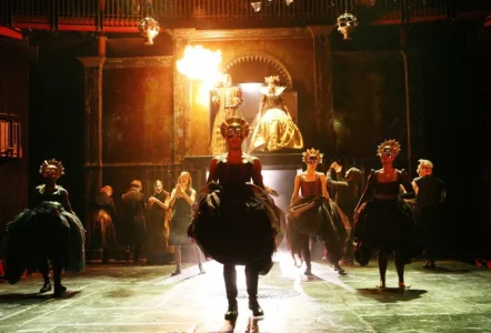 Performers on a stage