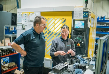 Engineering & Manufacturing apprentice working on site with employer