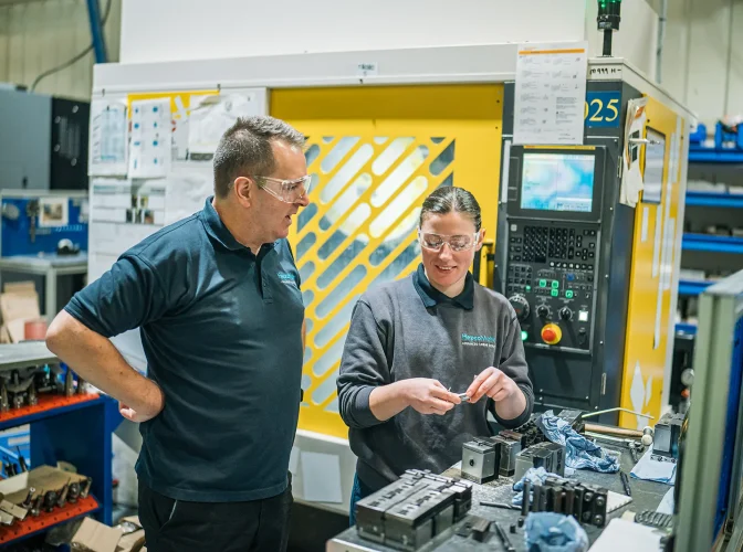 Engineering & Manufacturing apprentice working on site with employer