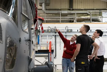 Two students at Royal Navy work placement