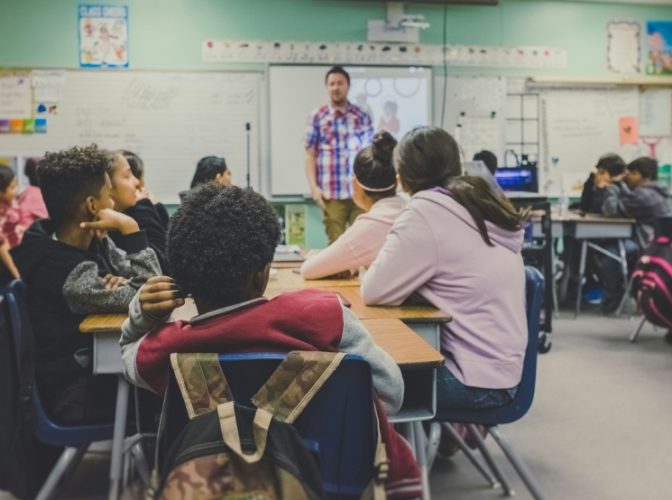 A teacher in a classroom