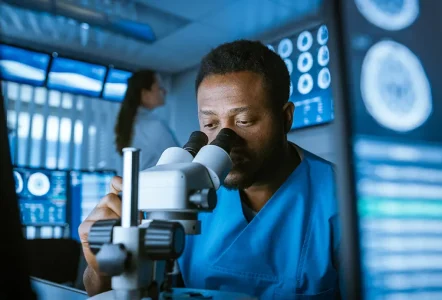 Neuroscientist in a laboratory