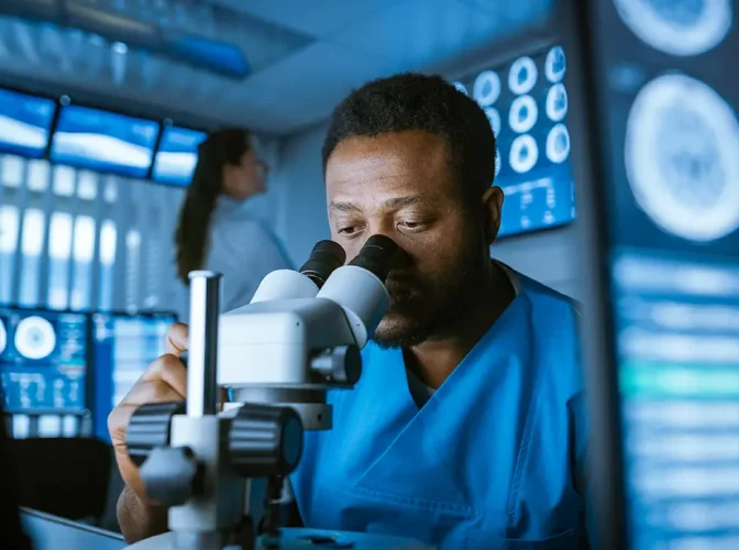 Neuroscientist in a laboratory