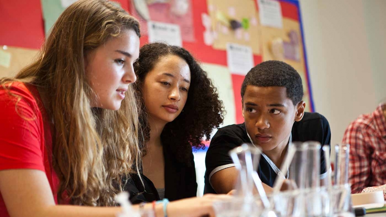 Students in science classroom